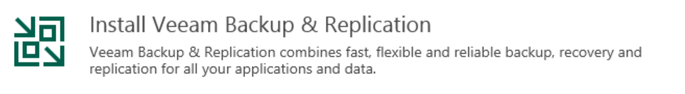 Veeam Backup & Replication install 1