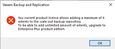 Scale-out Backup Repository limit 1