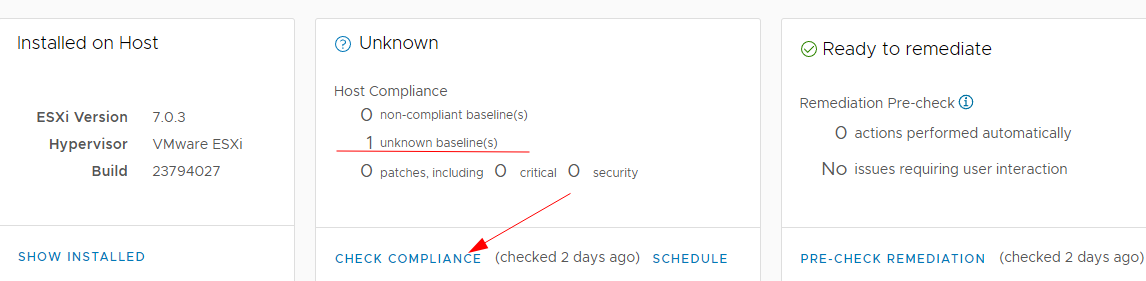 Lifecycle Manager CHECK COMPLIANCE